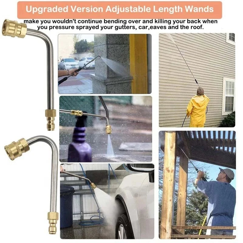 4000PSI 120"Pressure Washer Wand Extension Power Lance Gun Attachment Nozzle Tip