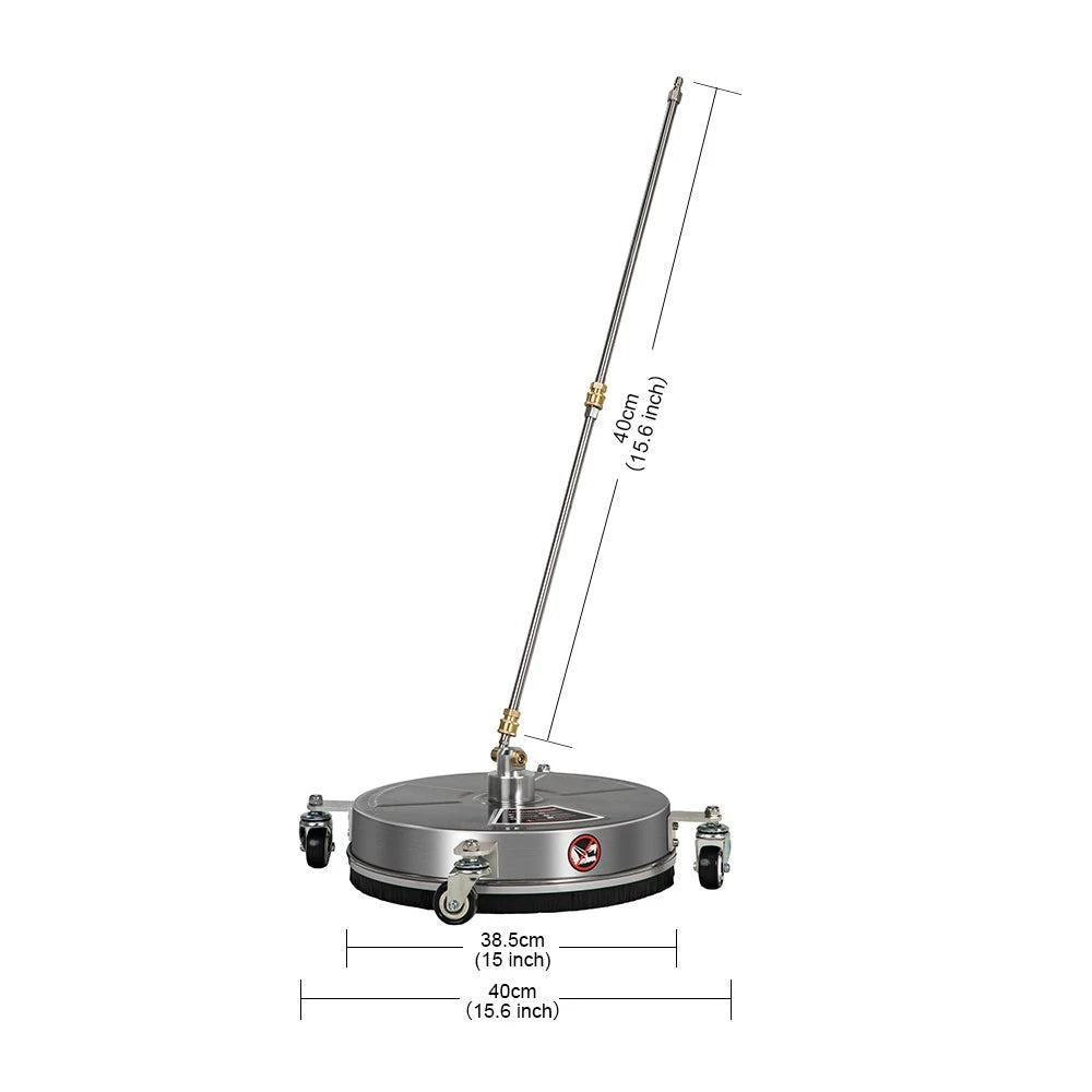15" Pressure Washer Surface Cleaner with Extension Wands Stainless Steel NEW