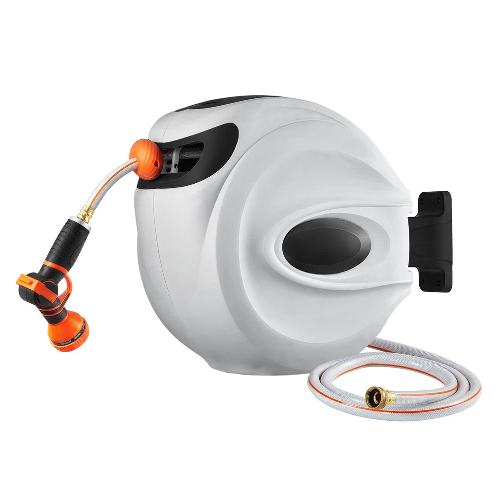 Retractable Hose Reel Water Hose Reel 65'x5/8" 180° Swivel Wall-Mounted