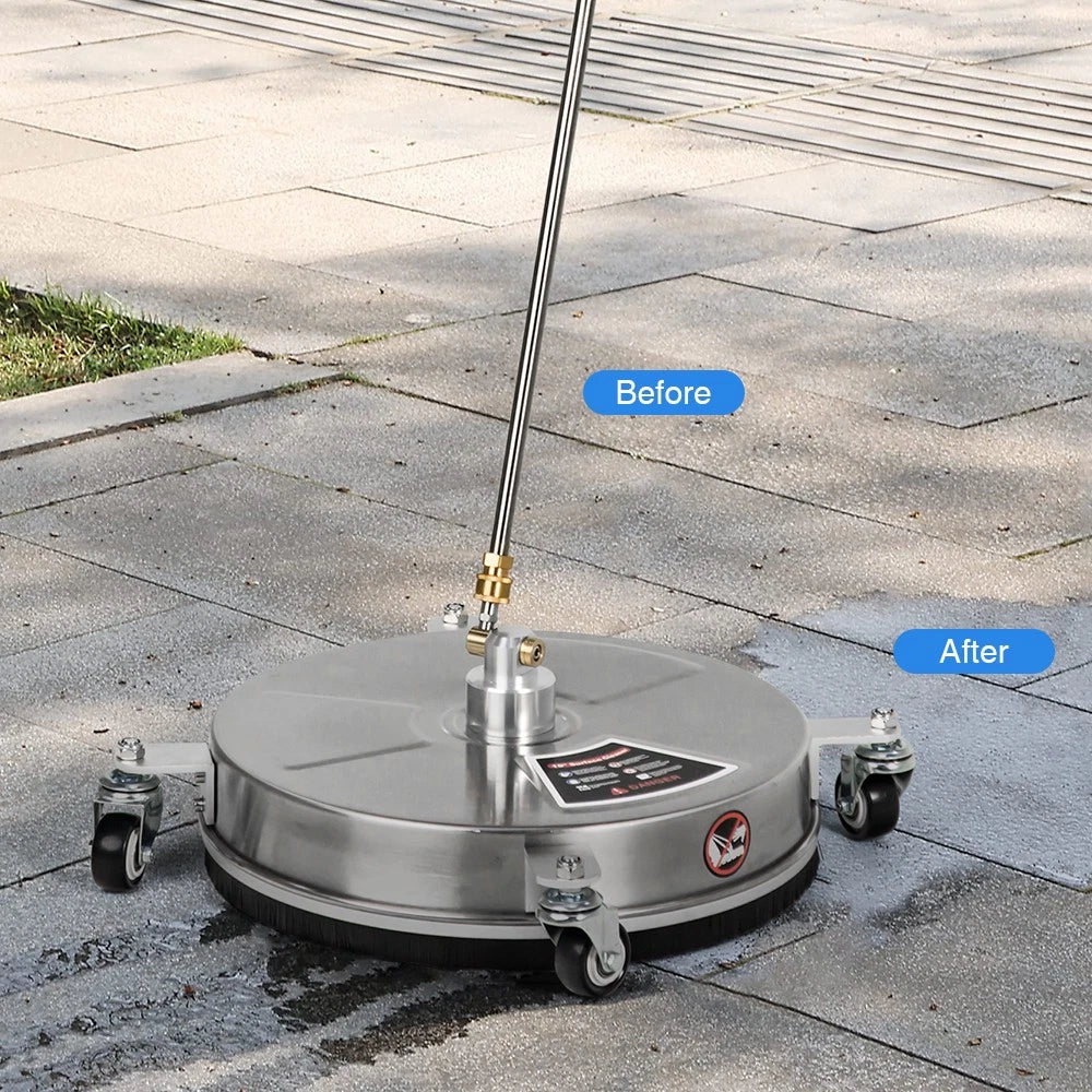 15" Pressure Washer Surface Cleaner with Extension Wands Stainless Steel NEW