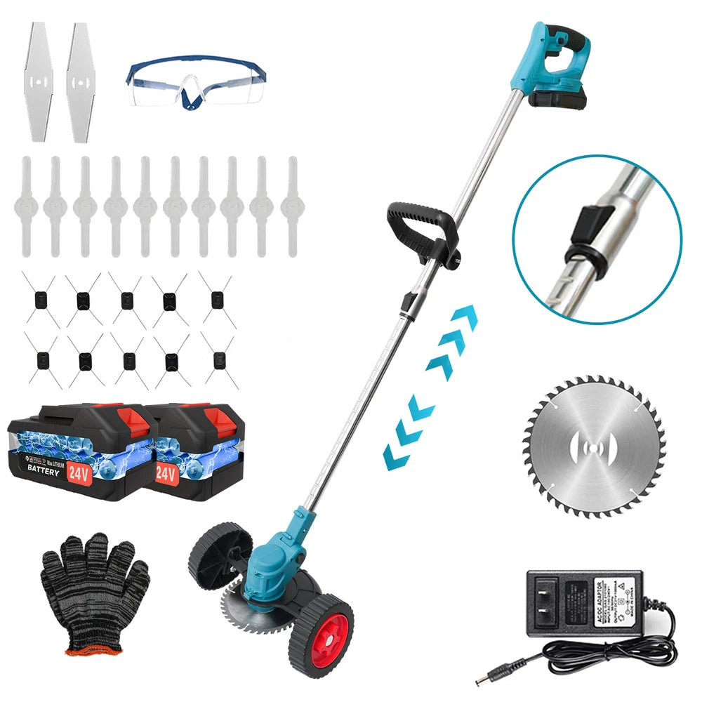 Grass String Trimmer Weed Eater Lawn Edger Weed Wacker Field Mower w/2Battery US