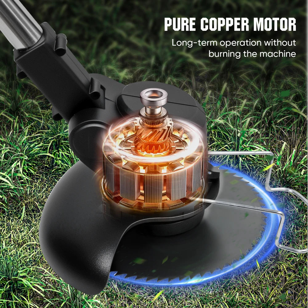 48V Electric Cordless Grass String Trimmer Lawn Edger WeedWacker Cutter 2Battery