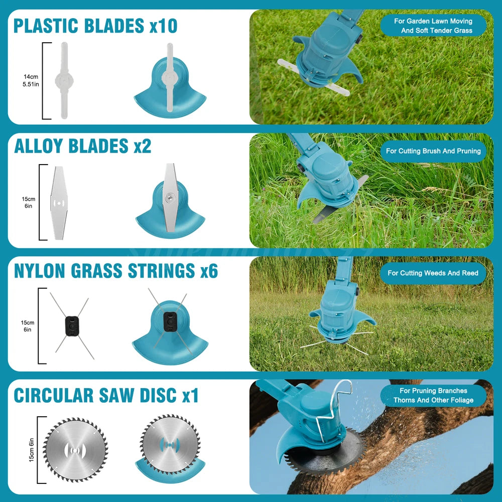 Grass String Trimmer Weed Eater Lawn Edger Weed Wacker Field Mower w/2Battery US
