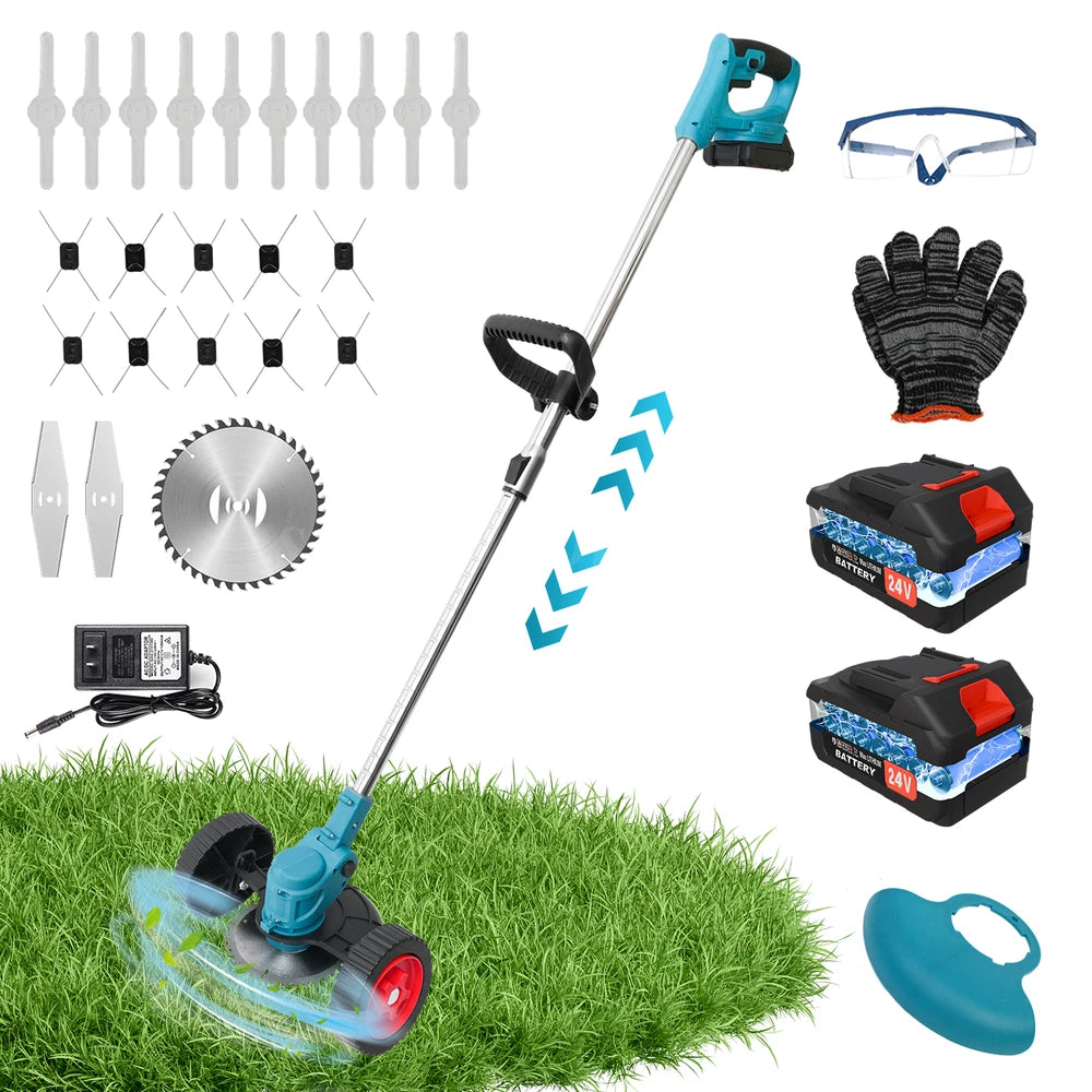 Grass String Trimmer Weed Eater Lawn Edger Weed Wacker Field Mower w/2Battery US