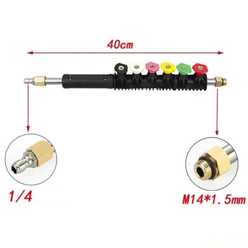 4000PSI 120"Pressure Washer Wand Extension Power Lance Gun Attachment Nozzle Tip