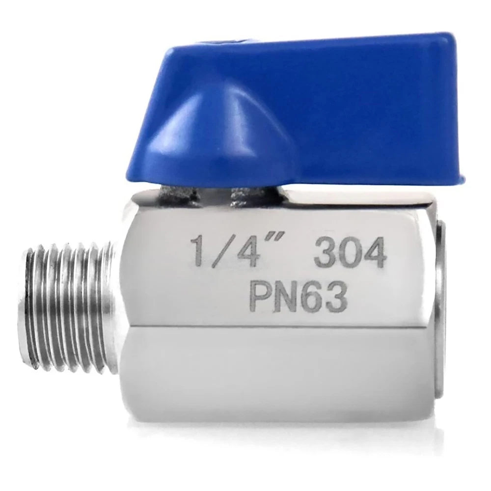 Steel Mini Ball Valve Shut-Off Valve Kit With 1/4" NPT Female & Male Thread