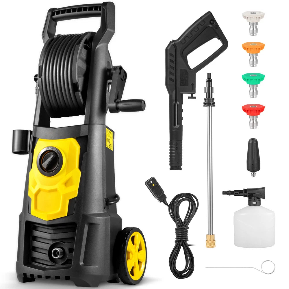 Electric High Pressure Washer 2000PSI 1.65GPM Power Washer With Hose Reel