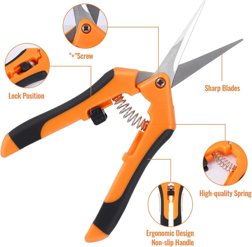 4 Snips Gardening Shears Set Tool Steel Scissors Garden Pruning Plants Pruners