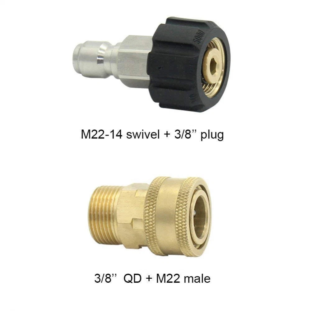 9Pc Pressure Washer Adapter Set Quick Disconnect Kit M22 Swivel to 3/8'' Connect