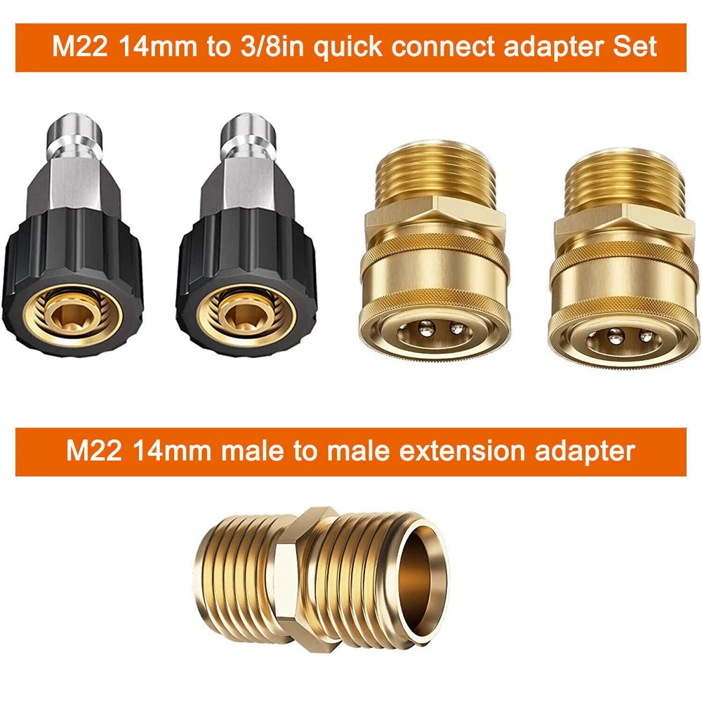 High Pressure Washer Hose 20/25/50/100ft 5800PSI M22 Power Washer Extension Hose