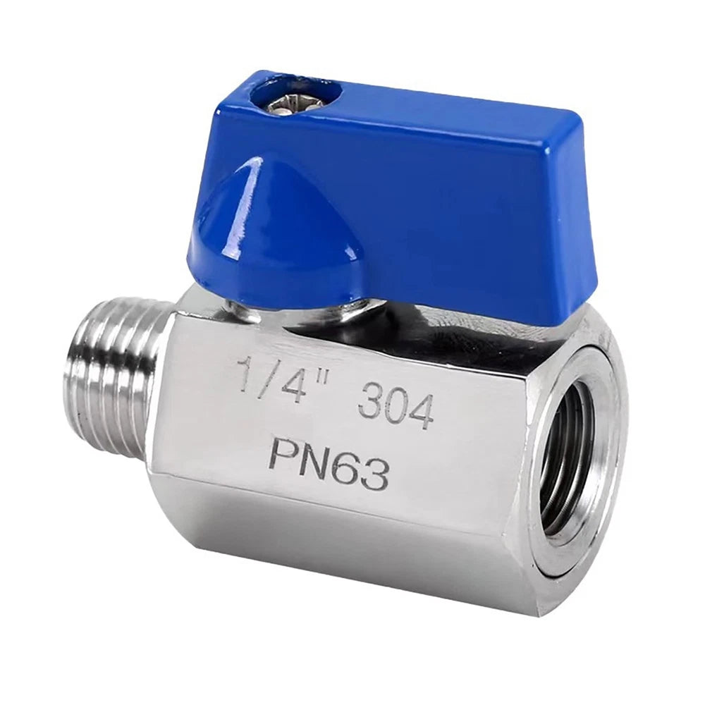 Steel Mini Ball Valve Shut-Off Valve Kit With 1/4" NPT Female & Male Thread