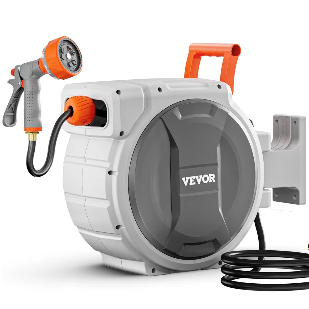 Retractable Garden Hose Reel 1/2 Inch x 65 ft Wall Mounted Garden Hose Reel