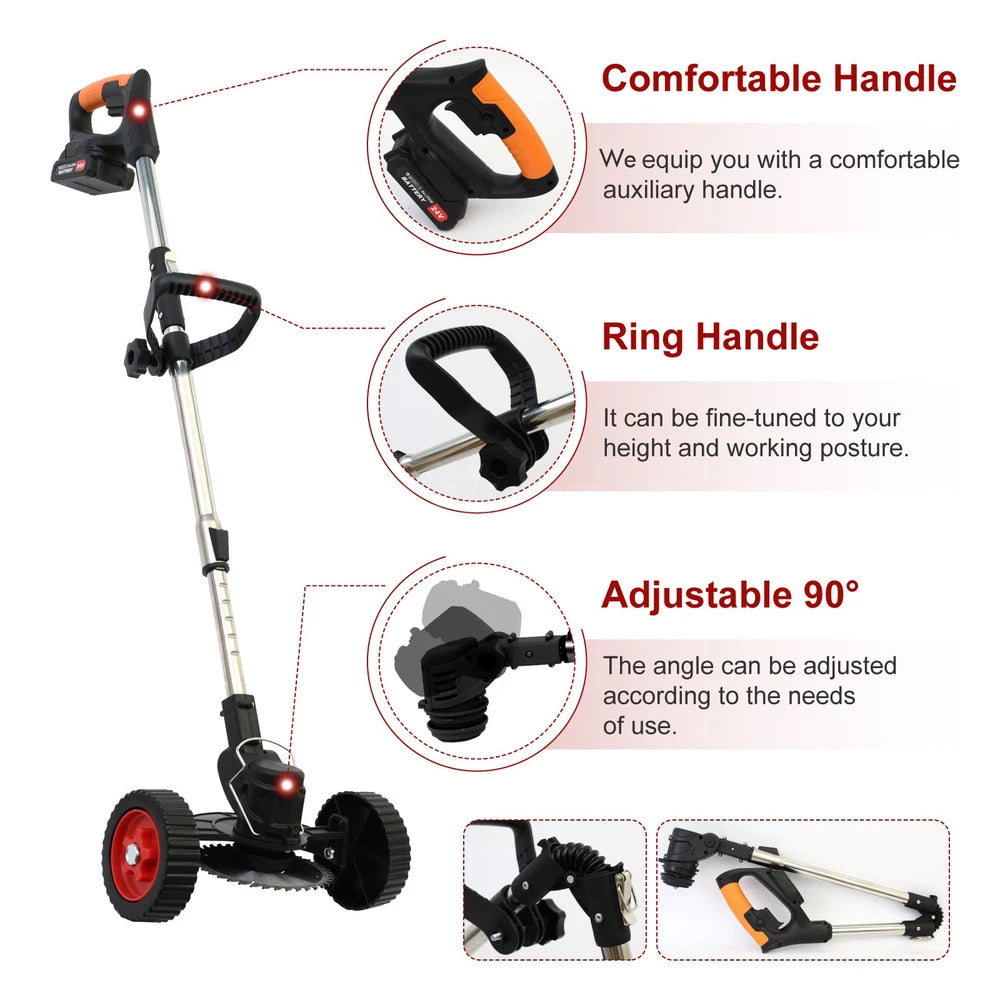 2Battery Cordless WeedEater Electric Lawn Mower Lawn Edger Grass String Trimmer