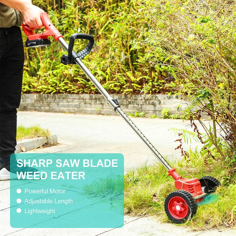 Cordless String Trimmer, Edger WeedWhacker Grass Eater Lawn Cutter w/2* Battery