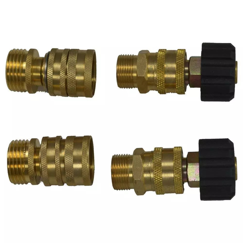 9Pc Pressure Washer Adapter Set Quick Disconnect Kit M22 Swivel to 3/8'' Connect