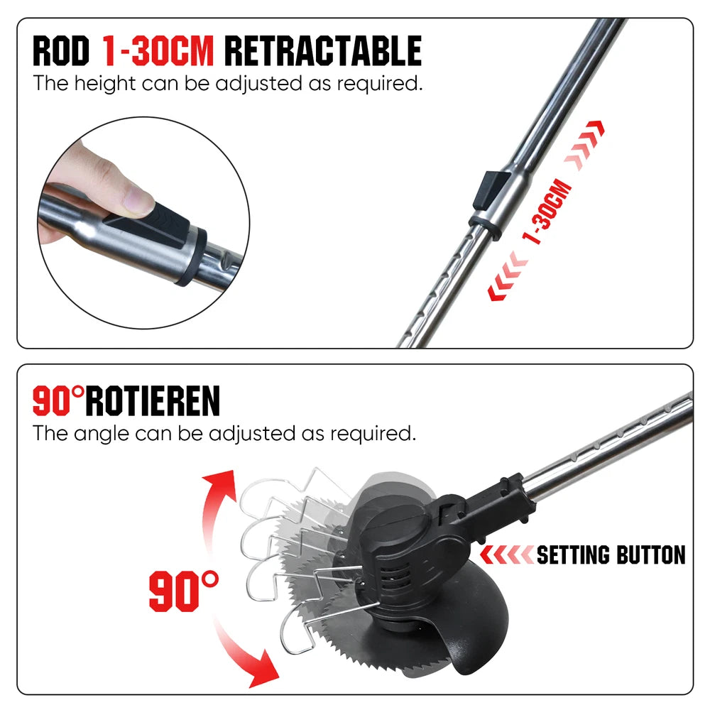 48V Electric Cordless Grass String Trimmer Lawn Edger WeedWacker Cutter 2Battery