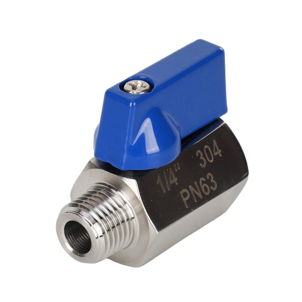 Steel Mini Ball Valve Shut-Off Valve Kit With 1/4" NPT Female & Male Thread
