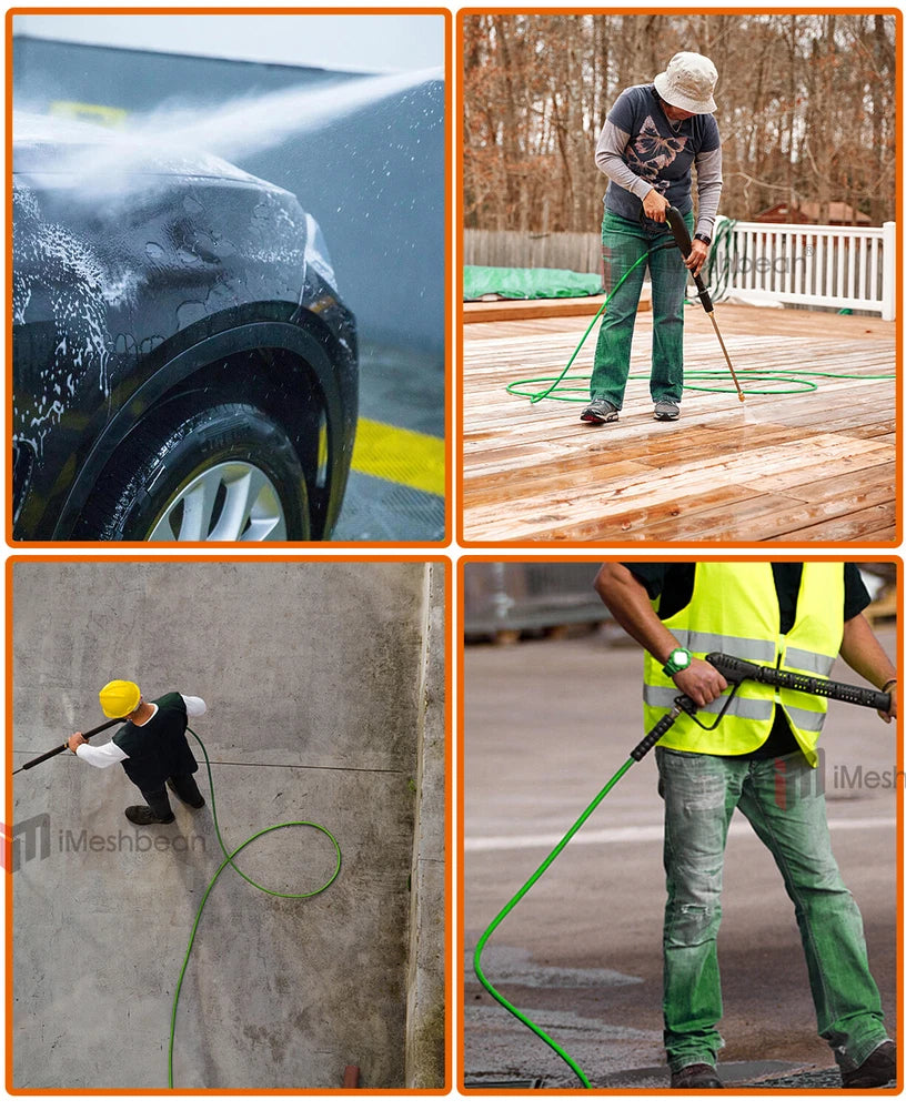 Super Flexible Pressure Washer Hose 25-100' 3600 PSI M22-14&15mm, or 3/8" QC