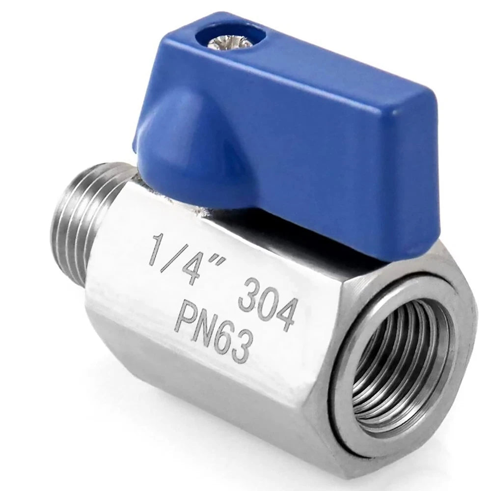 Steel Mini Ball Valve Shut-Off Valve Kit With 1/4" NPT Female & Male Thread