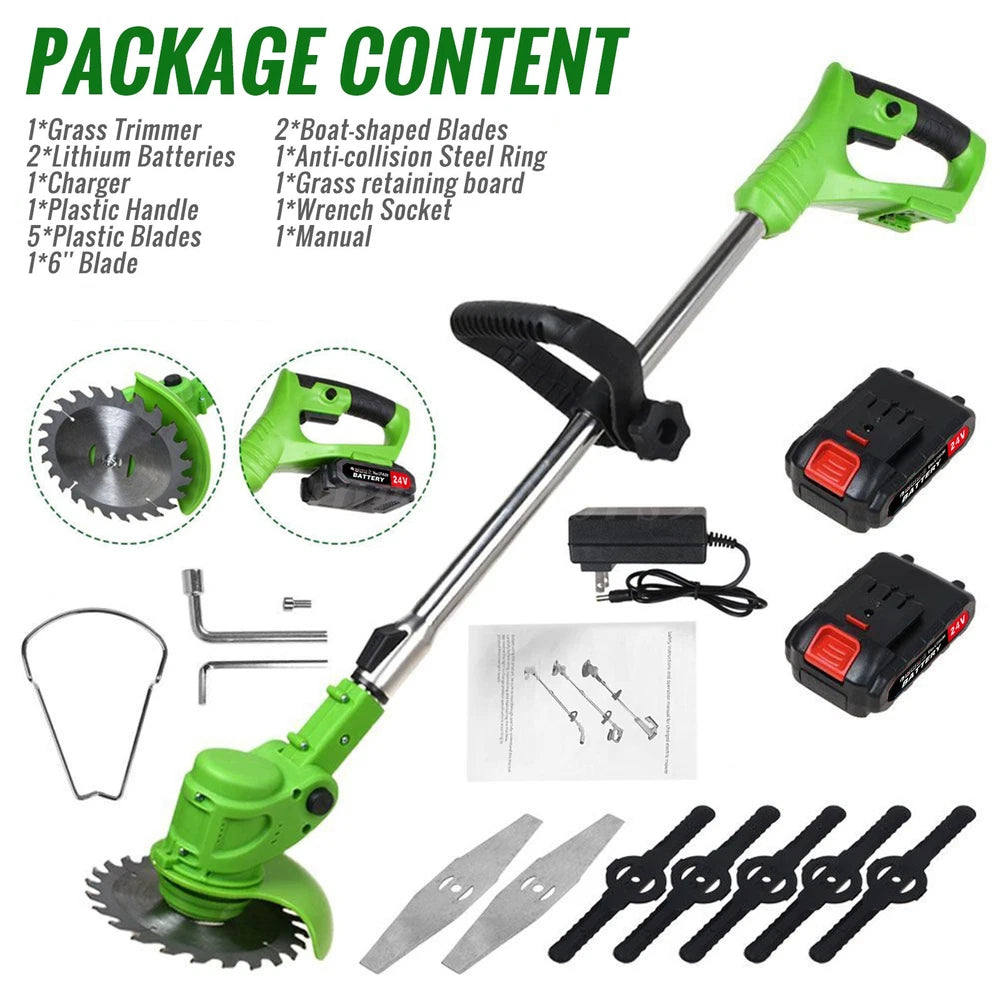 Grass String Trimmer Weed Eater Lawn Edger Weed Wacker Field Mower w/2Battery US