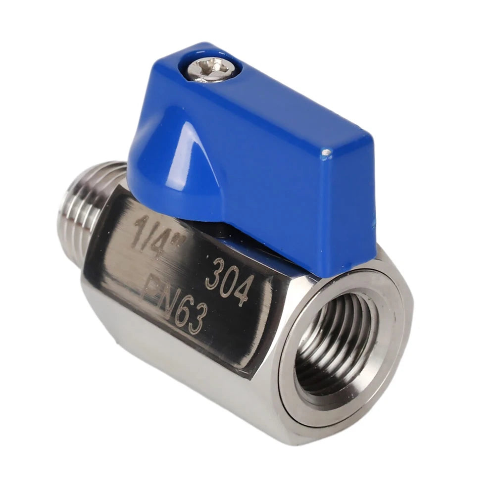 Steel Mini Ball Valve Shut-Off Valve Kit With 1/4" NPT Female & Male Thread