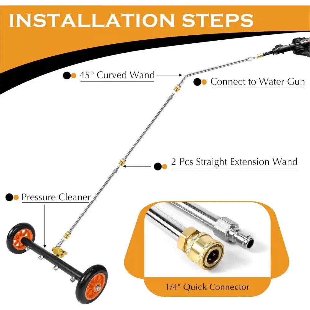 24" Pressure Washer Water Broom Undercarriage Cleaner Driveway Surface Cleaner