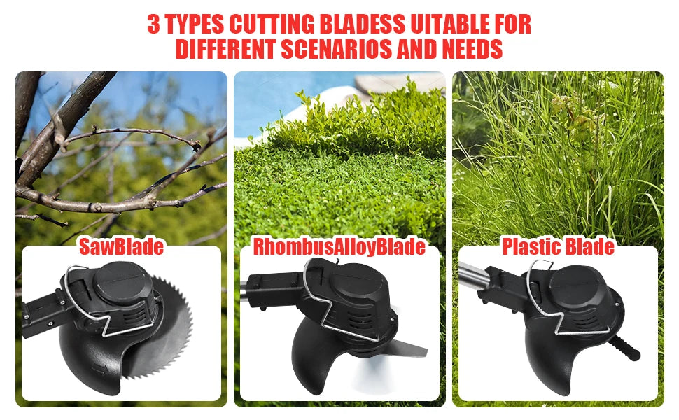 48V Electric Cordless Grass String Trimmer Lawn Edger WeedWacker Cutter 2Battery