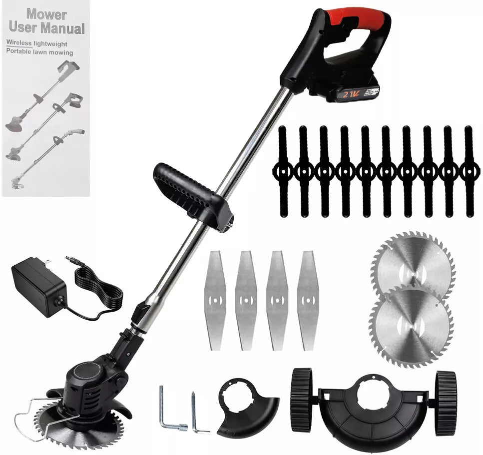Cordless Weed Eater Electric Brush Cutter Lawn Edger Grass String Trimmer 2500W