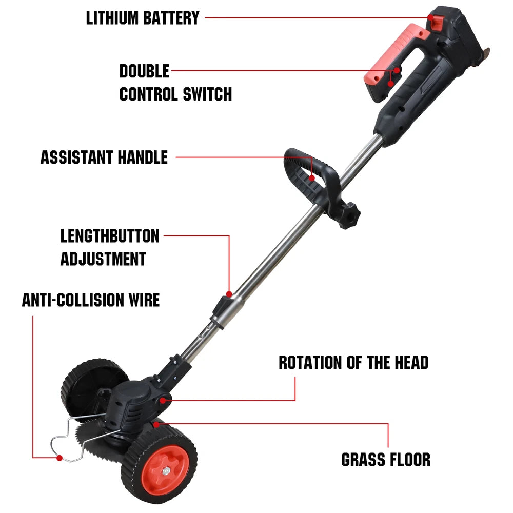 48V Electric Cordless Grass String Trimmer Lawn Edger WeedWacker Cutter 2Battery