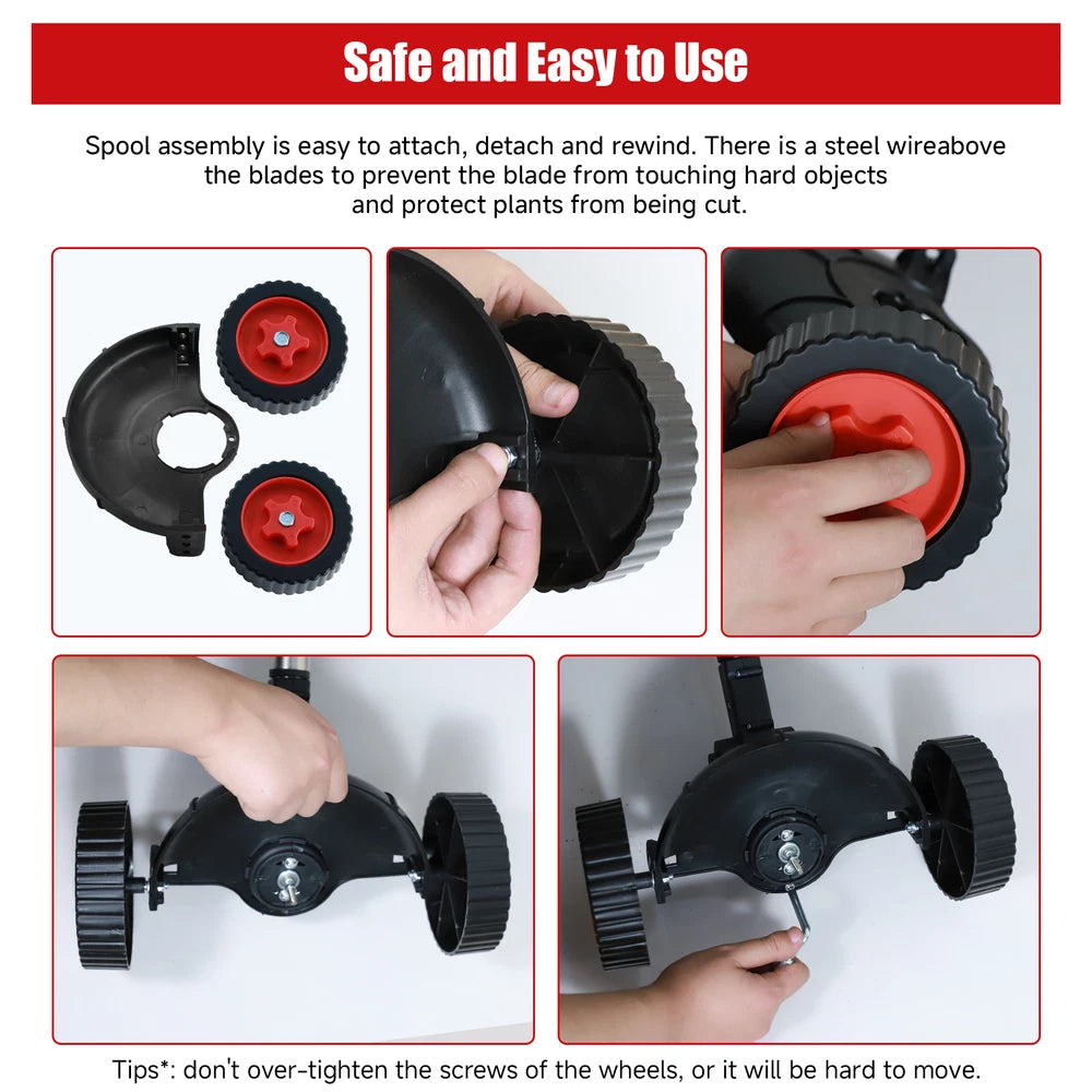 48V Electric Cordless Grass String Trimmer Lawn Edger WeedWacker Cutter 2Battery