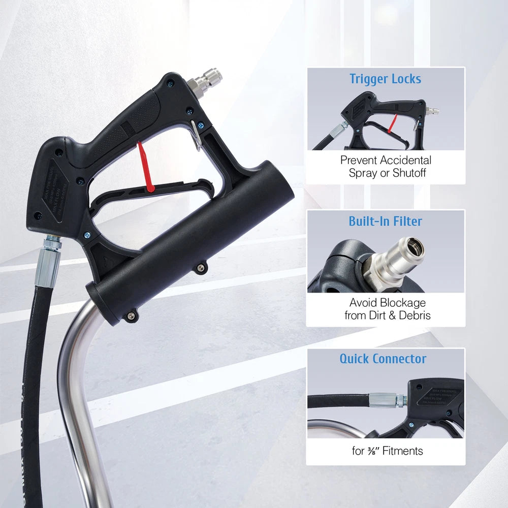 Surface Cleaner Pressure Washer 4000 PSI Electric & Gas Stainless Steel w/ Wheel