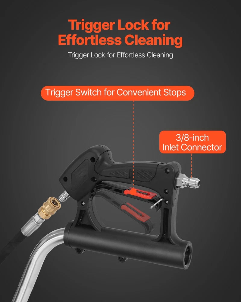 VEVOR 24" Pressure Washer Surface Cleaner 4 Wheels Dual Handle 4500 Max PSI