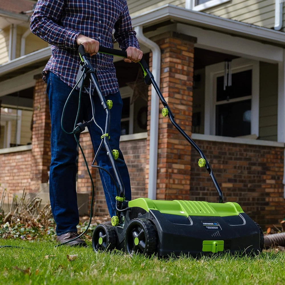 Earthwise DT71613AA 13-Amp 16-Inch Corded Dethatcher with Scarifier Blade and Co