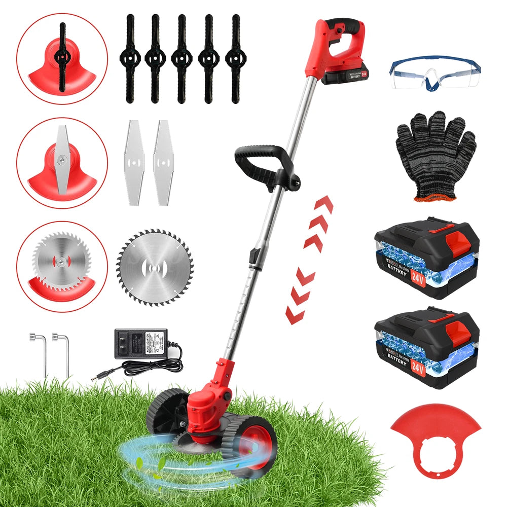 Grass String Trimmer Weed Eater Lawn Edger Weed Wacker Field Mower w/2Battery US