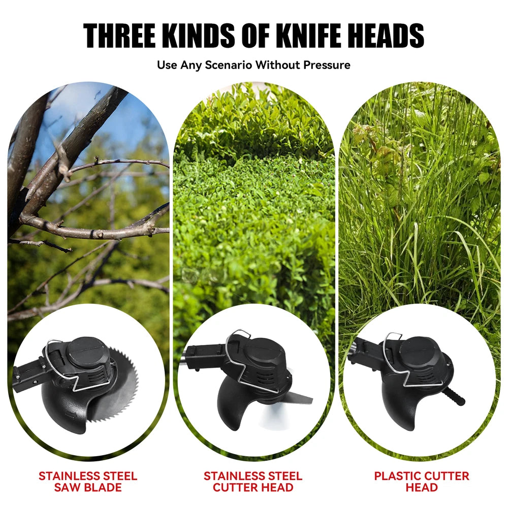 48V Electric Cordless Grass String Trimmer Lawn Edger WeedWacker Cutter 2Battery