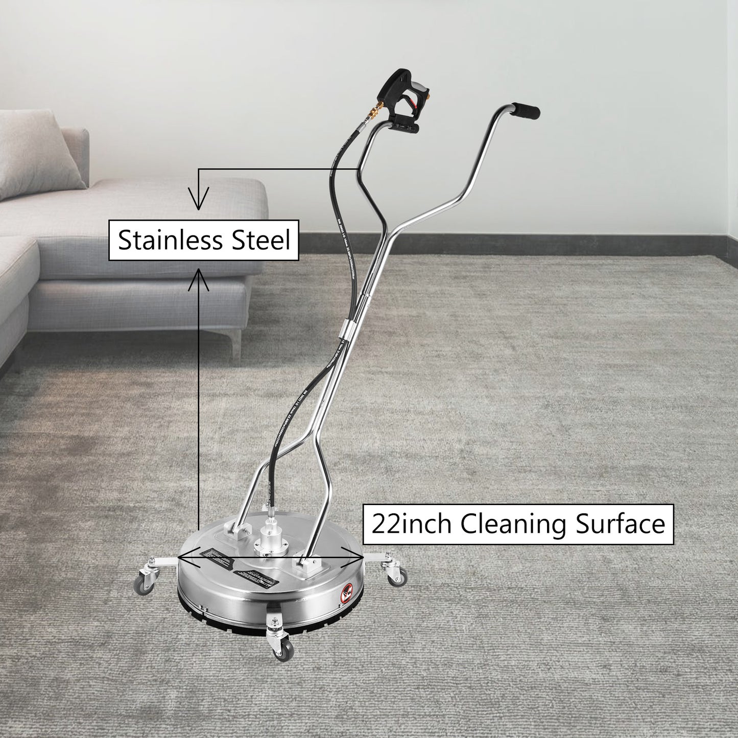 18" - 24" Surface Cleaner Pressure Washer Flat Surface Cleaner 4000PSI 3/8"QC