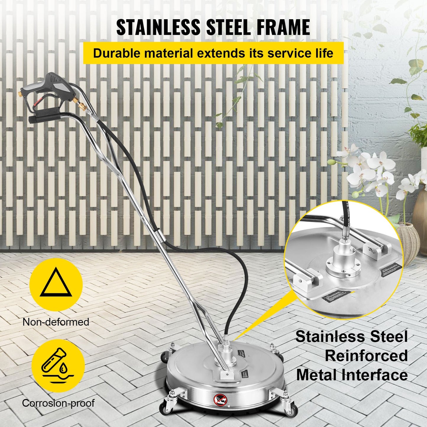 18" - 24" Surface Cleaner Pressure Washer Flat Surface Cleaner 4000PSI 3/8"QC
