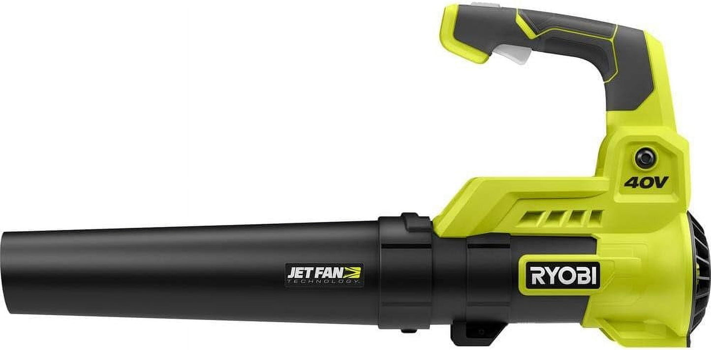 RYOBI 110 MPH 525 CFM 40-Volt Lithium-Ion Cordless Variable-Speed Jet Fan Bare Tool Leaf Blower, Battery and Charger Not Included