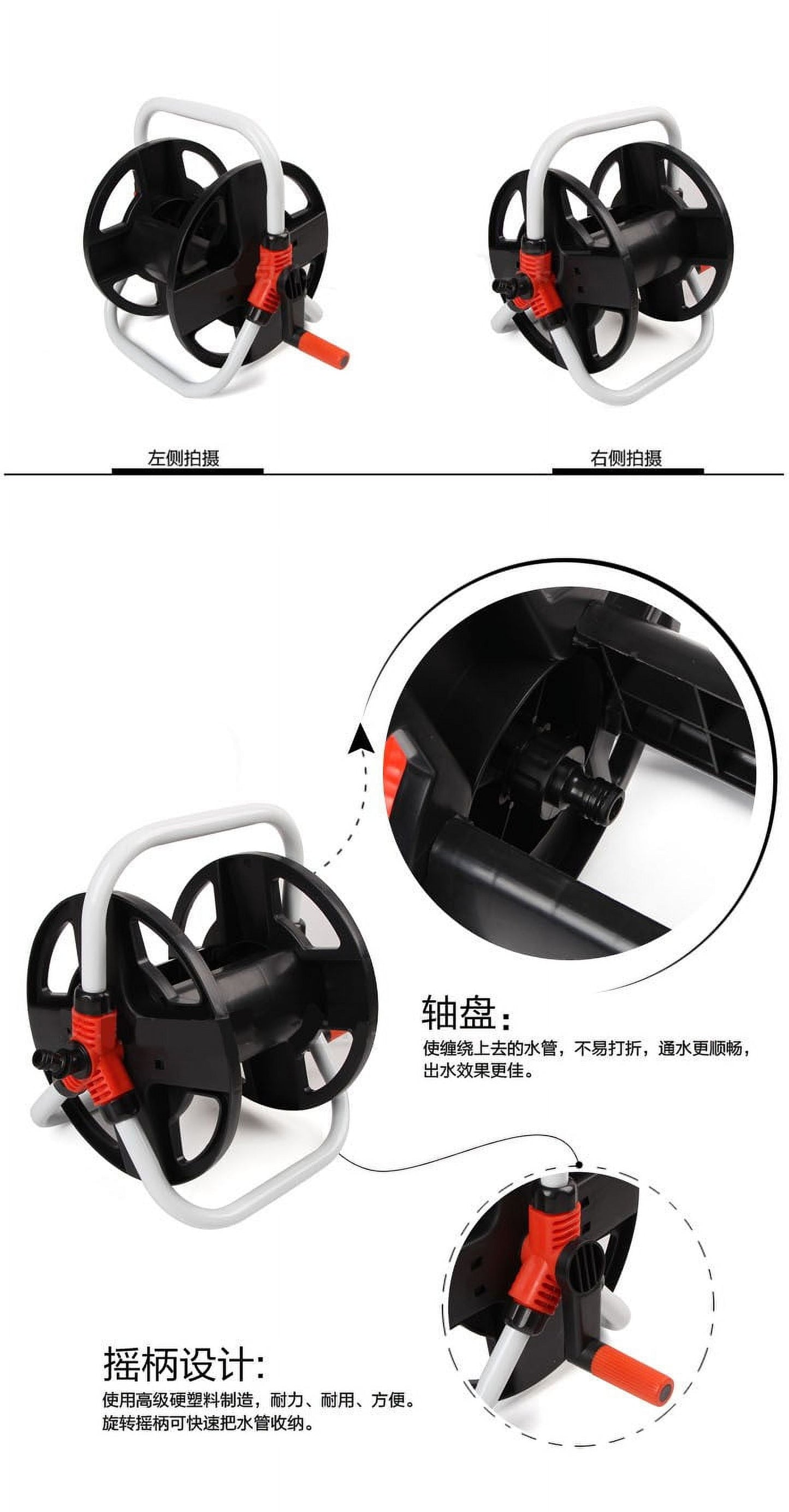 Hose Winding Reel, Hose Storage Reel, Hose Reel Water Pipe Storage Rack ABS Single Arm Tool, Portable Hose Cart Water Pipe Storage Rack Reel Garden Tool Accessories for Garden Car Washing Watering