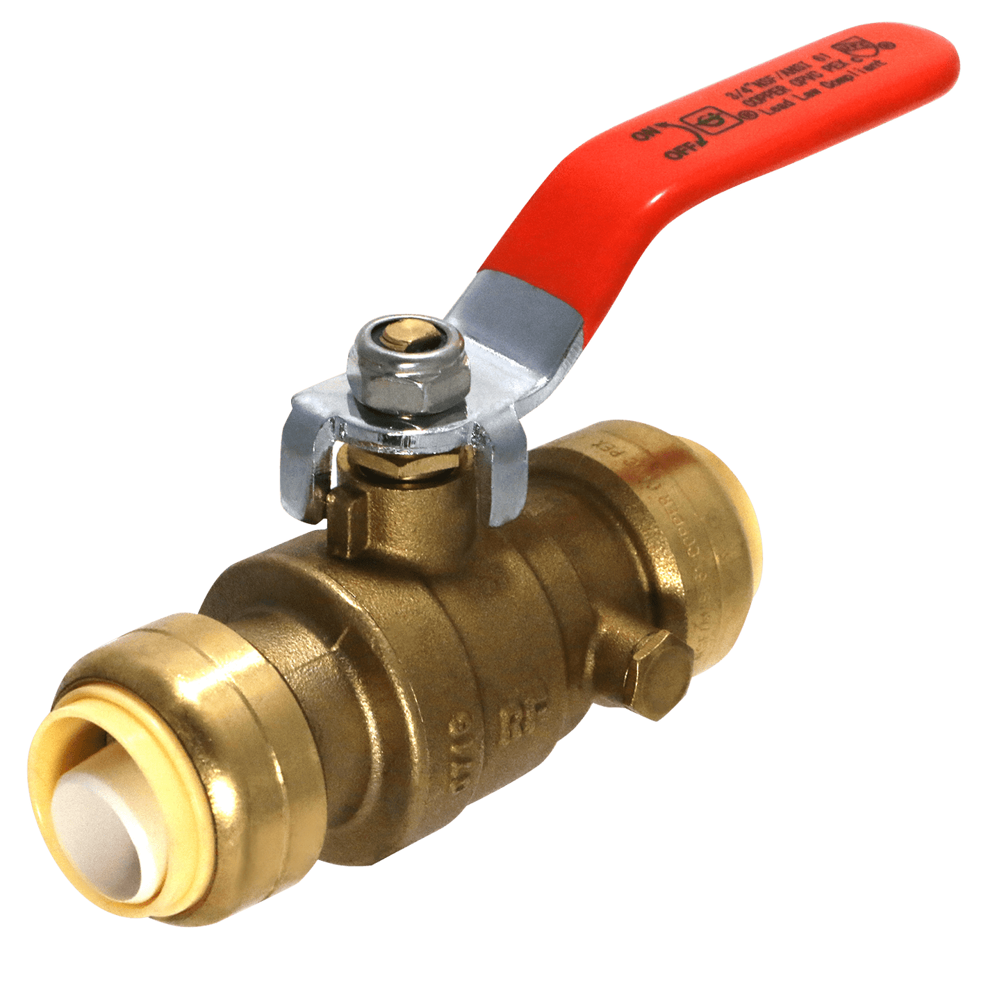 1 Pcs XFITTING Push Fit 3/4 Inch x 3/4 Push Fit Inch Ball Valve with Drain, 28-2-5=1XX