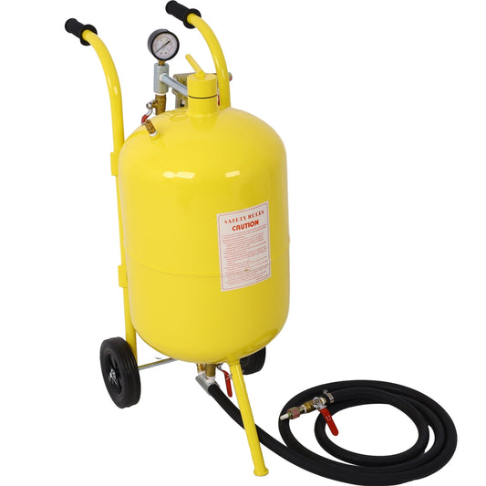 10 Gallon Sand Blaster, Portable Abrasive Blaster, 125 PSI Pressure Sand Blasting Machine With 6-Inch Rubber Wheels For Paint Stain Rust Removal