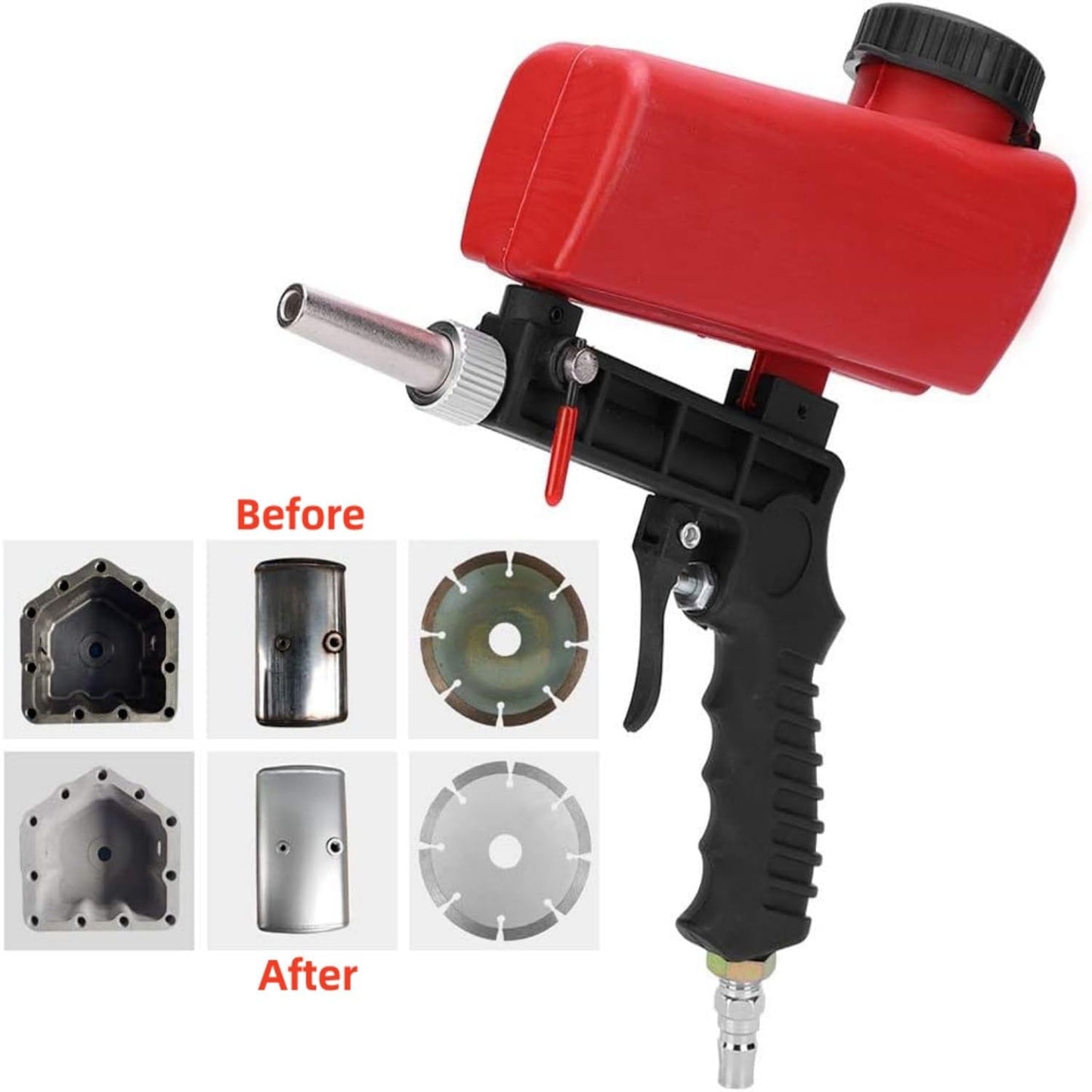 Sandblaster Sand Blaster Gun Kit, Portable 90psi Gravity Sand Blasting Spray Tool, Pneumatic Sandblaster for Air Compressor, Remove Paint, Stains, Rust & Clean Surfaces