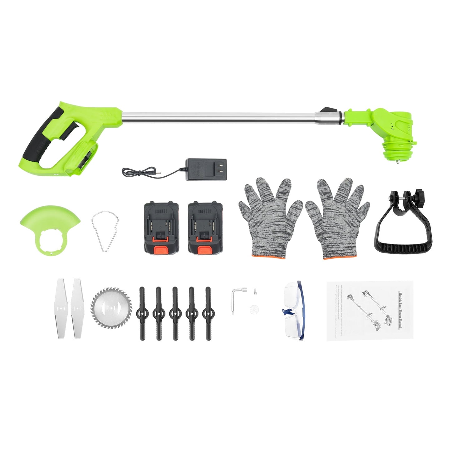 ChicHomey Weed Wacker and String Trimmer, Brushless Motor, 3 Blades, Adjustable Length - Lightweight Lawn Edger & Brush Cutter for Yard and Garden
