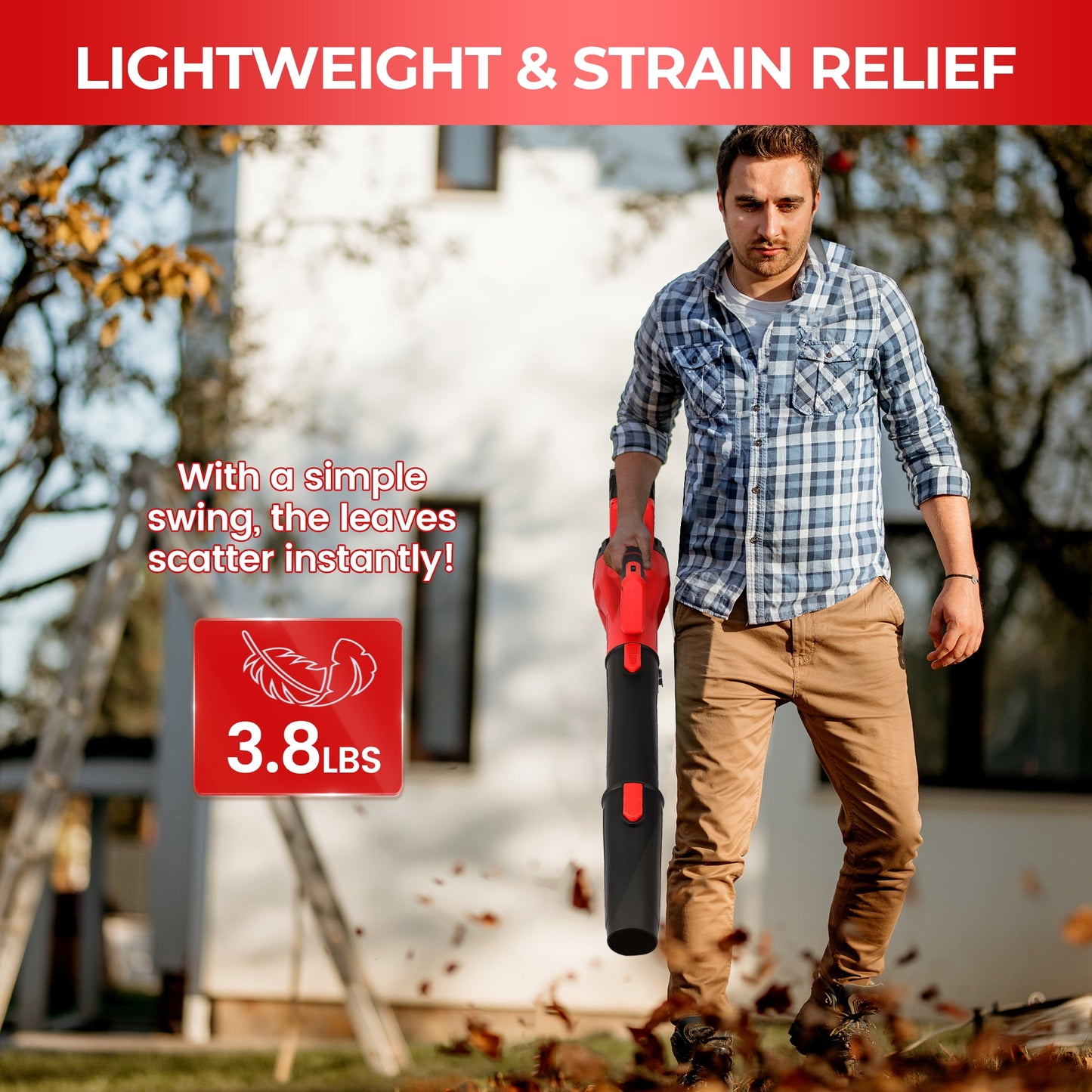 HOTREE Cordless Electric Leaf Blower, 480CFM/160MPH, 6 Speed Mode with 2 Batteries for Lawn, Patio & Dust Cleaning