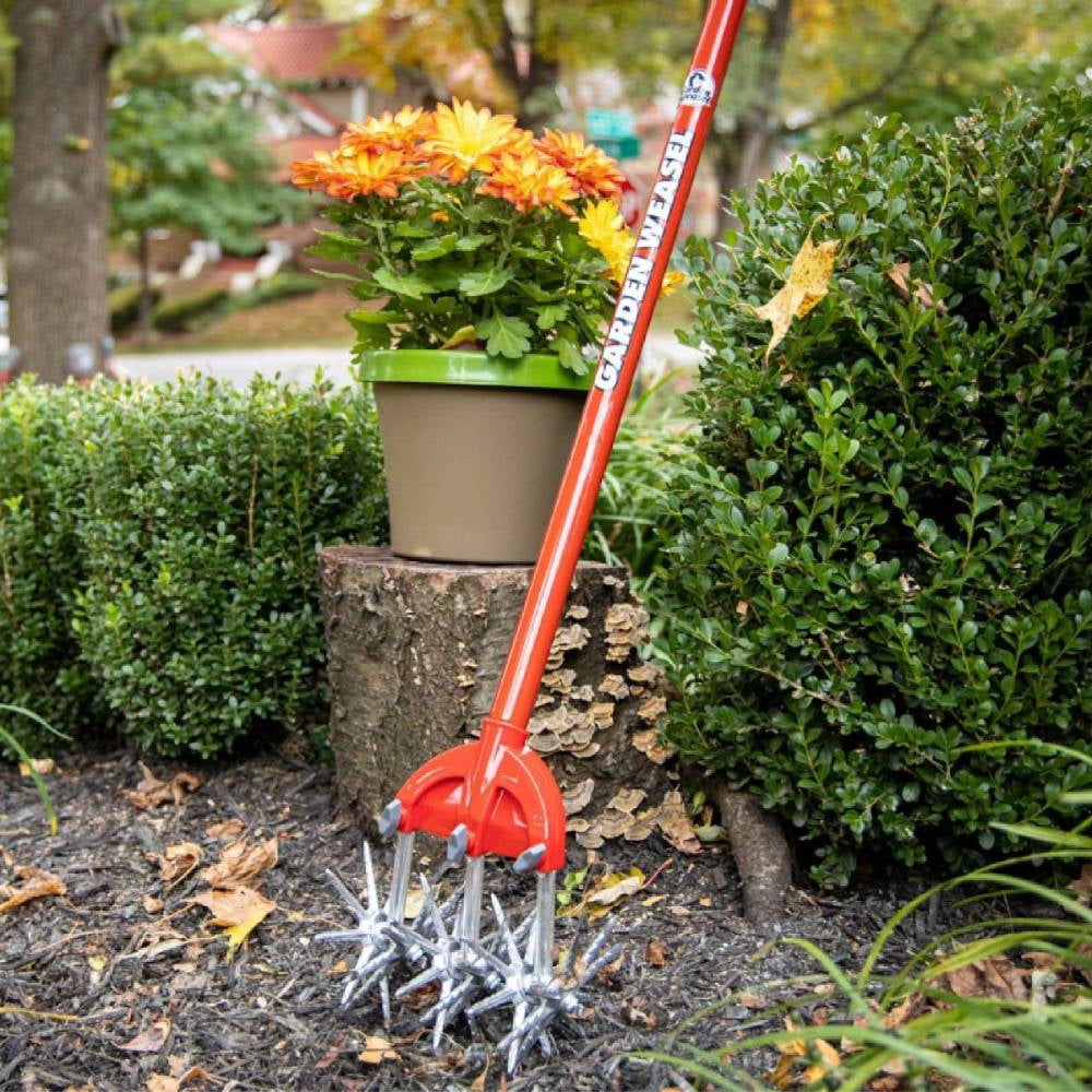 Garden Weasel 90206 Cultivator and Tiller, Durable Steel, Detachable Tines, No Bending, Red
