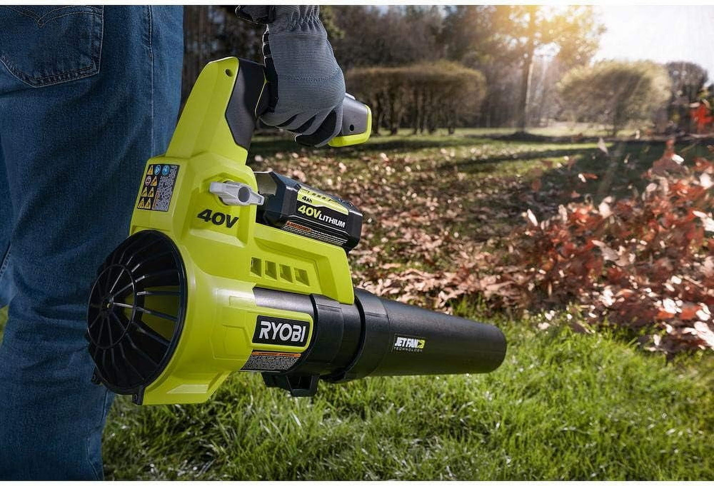 RYOBI 110 MPH 525 CFM 40-Volt Lithium-Ion Cordless Variable-Speed Jet Fan Bare Tool Leaf Blower, Battery and Charger Not Included