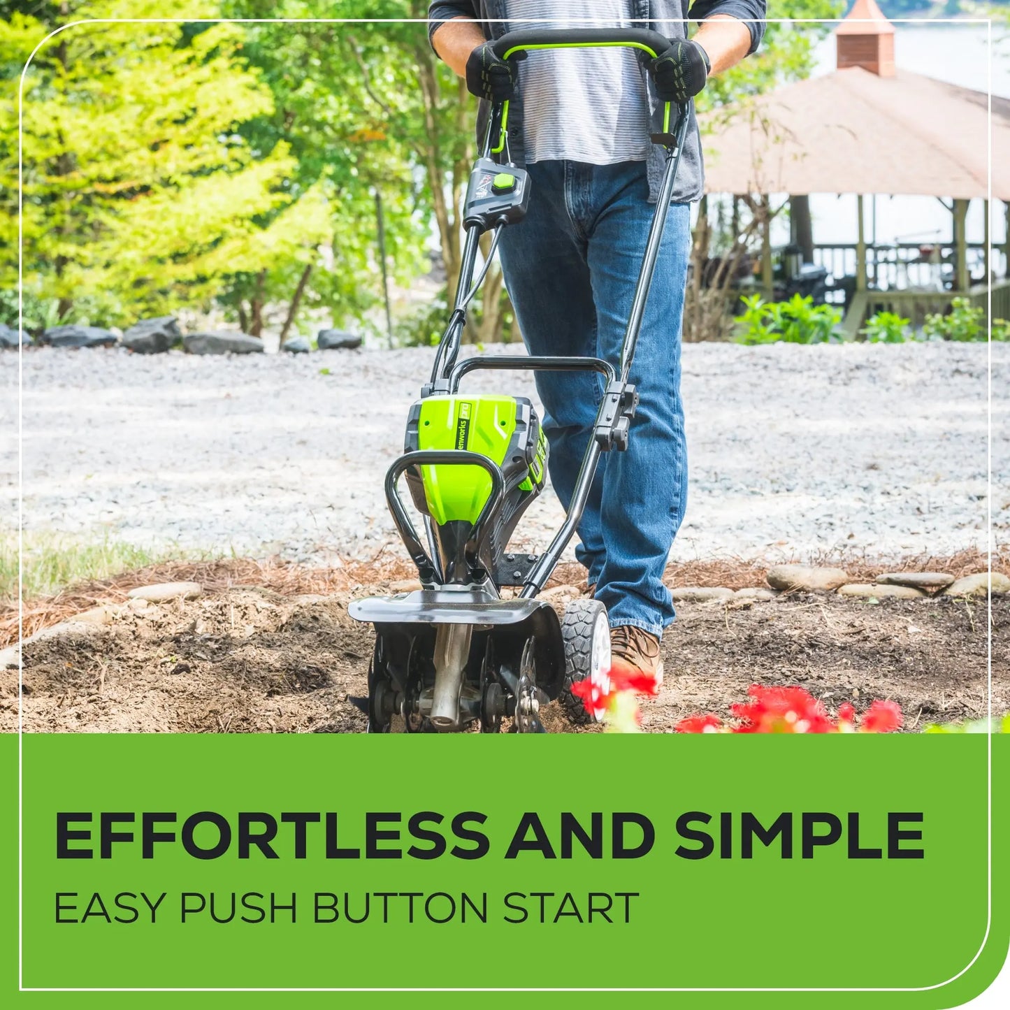 80V 10" Brushless Cultivator / Tiller w/ 2.0Ah Battery & Charger