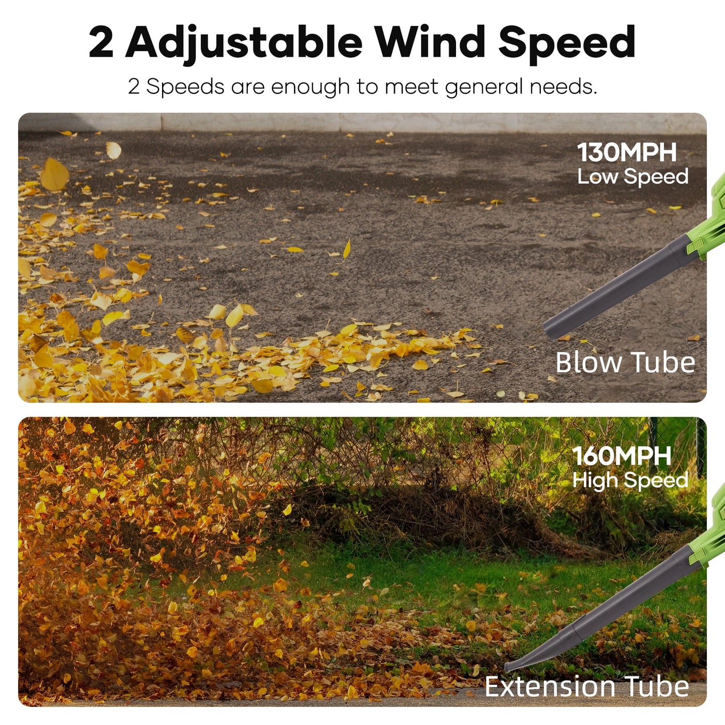 GASKY 20V 160MPH 135CFM Cordless Leaf Blower with 2 X 2.0 Ah Battery & Charger, 2 Speed Mode Lightweight Battery Powered Leaf Blower for Lawn Care/Patio/Yard/Garden Cleaning & Snow/Dust Blowing