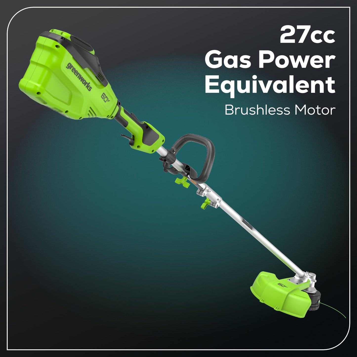 Greenworks 60V 16" String Trimmer & 750 cfm 180 mph Blower Combo + 2.5Ah Battery & Charger
