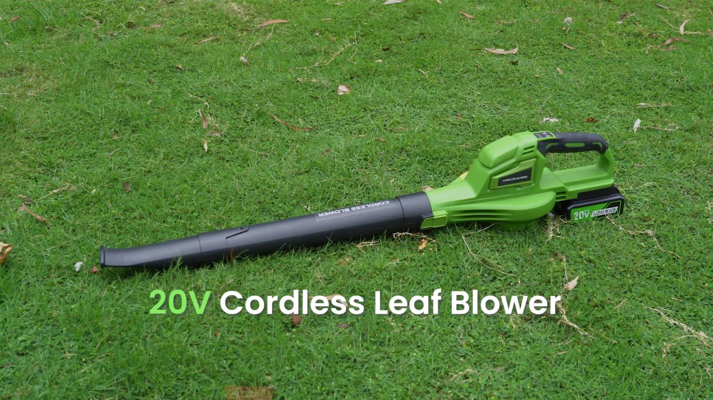 GASKY 20V 160MPH 135CFM Cordless Leaf Blower with 2 X 2.0 Ah Battery & Charger, 2 Speed Mode Lightweight Battery Powered Leaf Blower for Lawn Care/Patio/Yard/Garden Cleaning & Snow/Dust Blowing